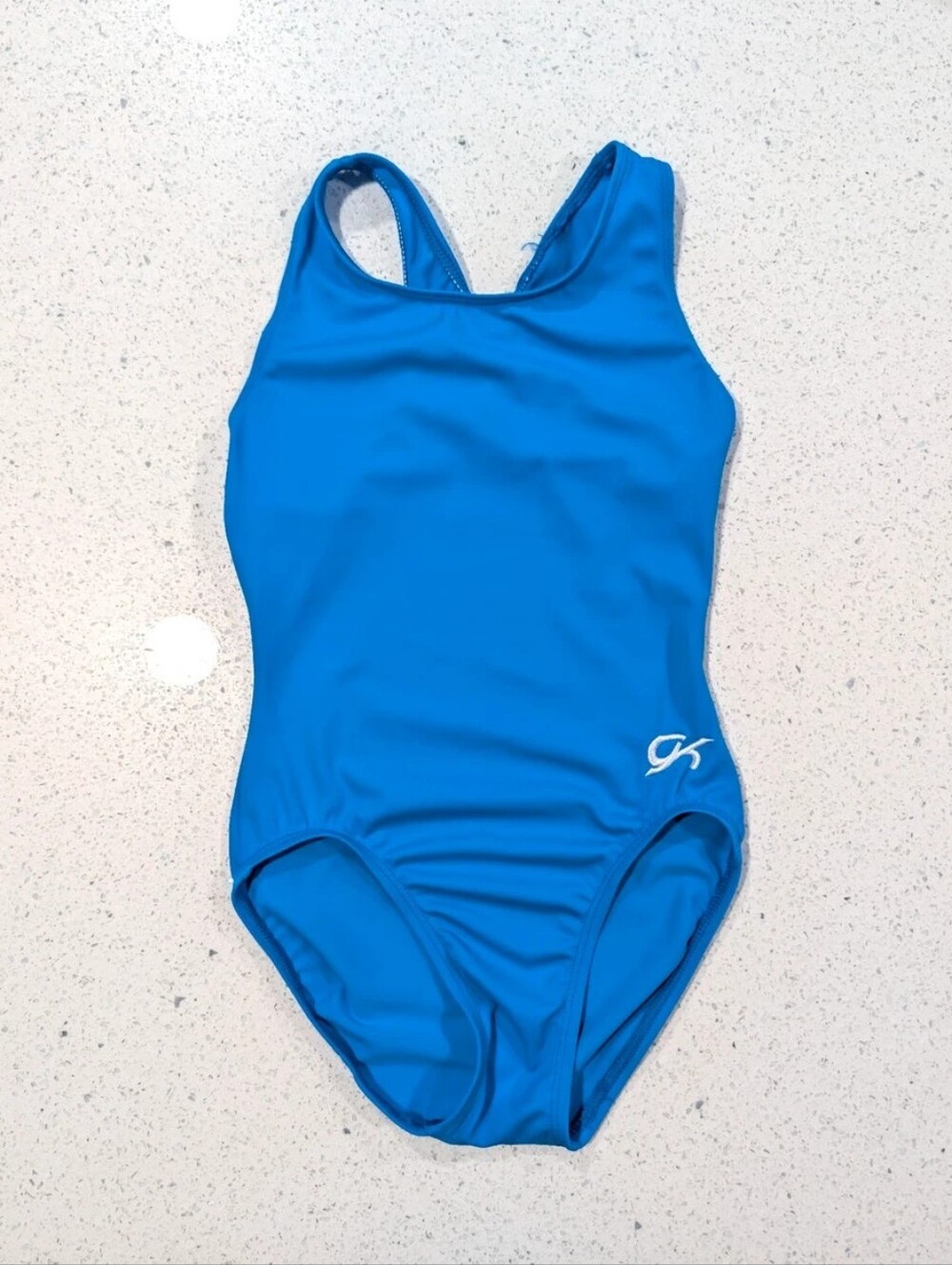 GREAT GK Elite AS Small Gymnastics Dance leotard Teal Blue ULTRA SOFT RazorBack